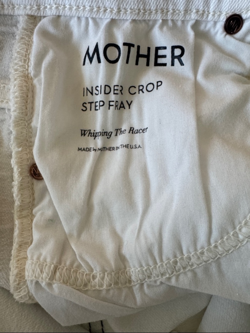 MOTHER The Insider Crop Step Fray Whipping The Racer Size 26 - Picture 9 of 14